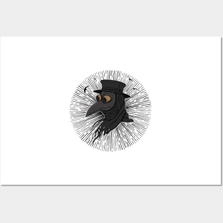 Creepy Plague Doctor Steampunk Style Illustration Posters and Art